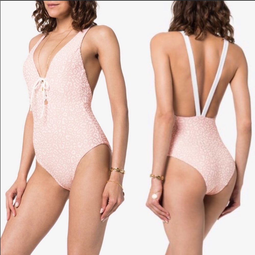 Onia pink one piece swimsuit new
